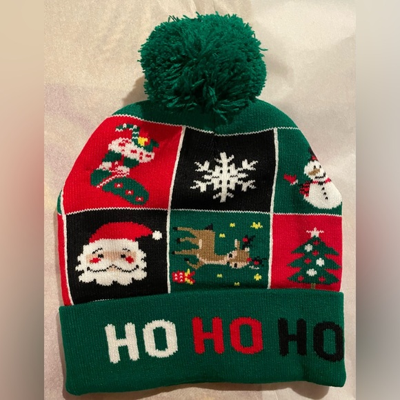 Ho Ho Ho LED Unisex Knitted Beanie - Picture 2 of 3